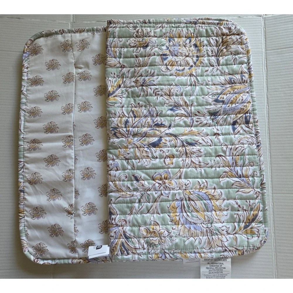 Nicole Miller Multicolor‎ Reversible Floral Set of Standard Pillow Shams Quilted